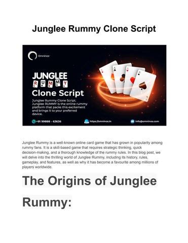 Junglee Rummy Clone Script .
